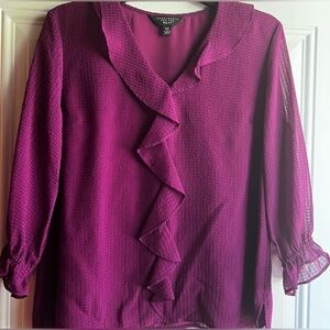 Investments Magenta Ruffle Blouse Size PM NWOT
Bought at Dillards